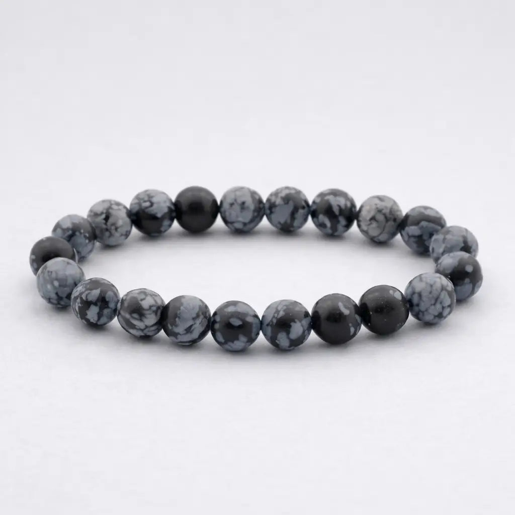 Snowflake Obsidian Bracelet A+ Grade 8mm