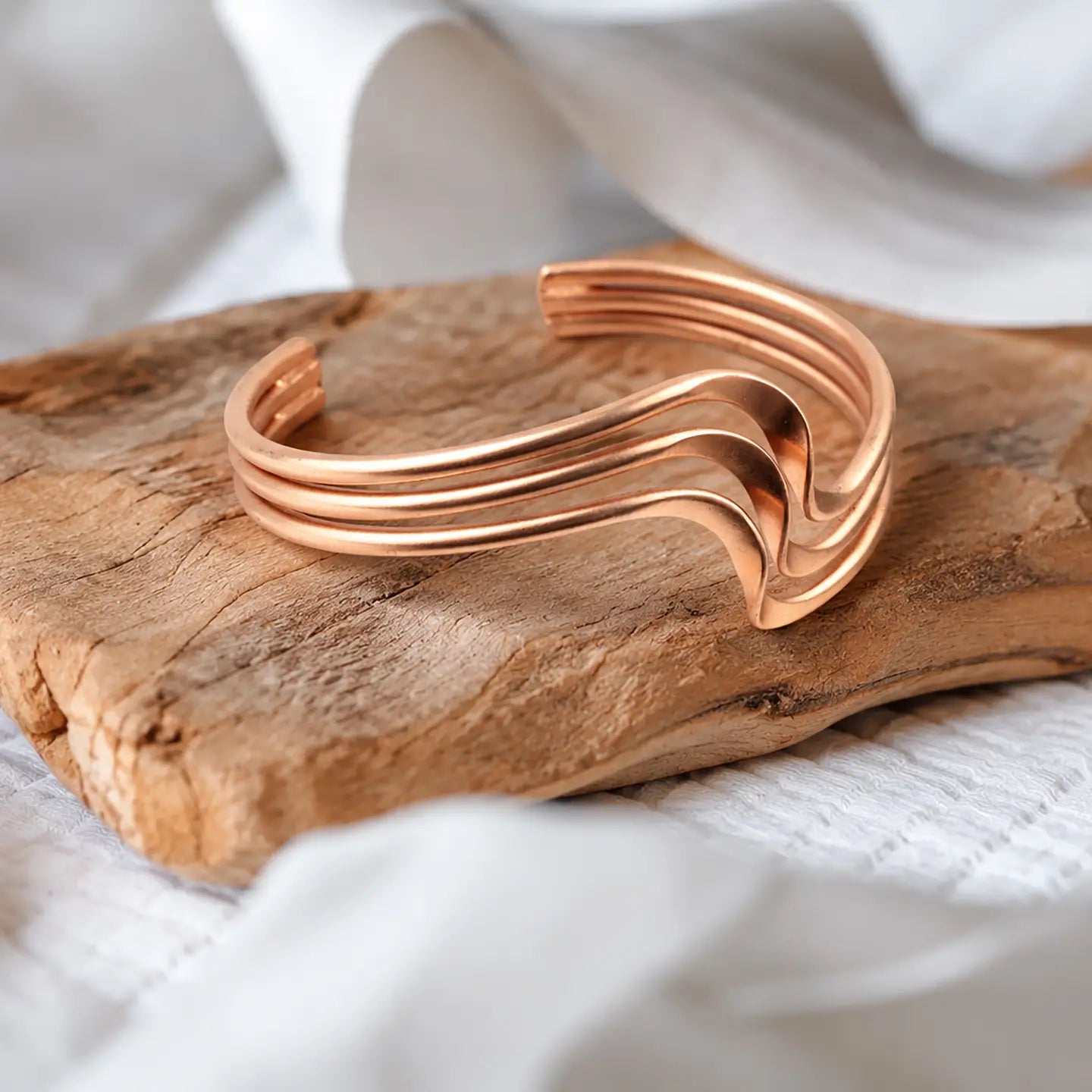 Copper Bracelet Triple Wave (Design 83)