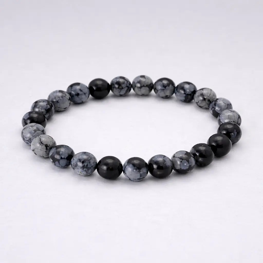 Snowflake Obsidian Bracelet A+ Grade 8mm